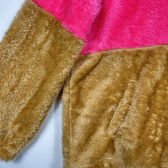 Lilly Pulitzer Keala Sherpa Popover Fleece XLarge XL Neon Pink Tan - Picture 4 of 8